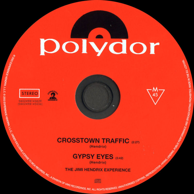 Discographie : Compact Disc MCARecords0602498143629-CrosstownTraffic-GypsyEyesLabel_zps5bb41b99